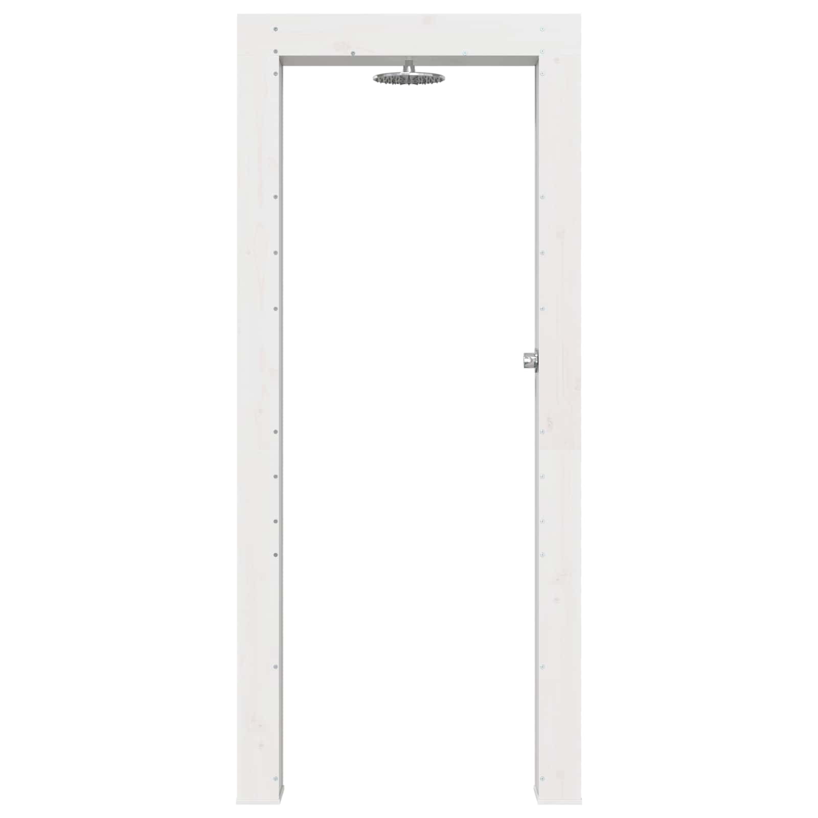 Gartendusche 226 cm Massivholz Kiefer und Edelstahl Weiß