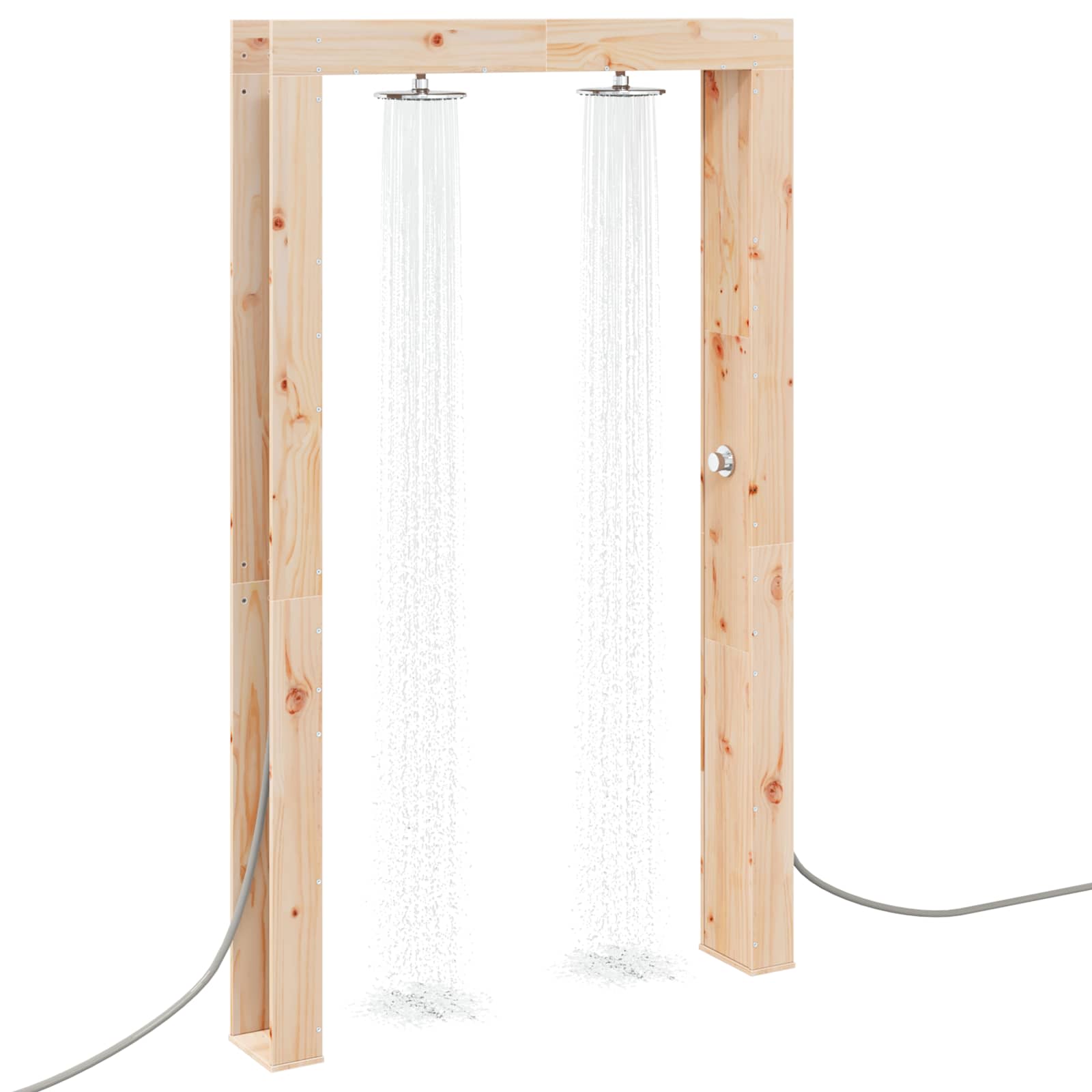 Outdoor-Dusche 226 cm Massivholz Kiefer und Edelstahl Natur