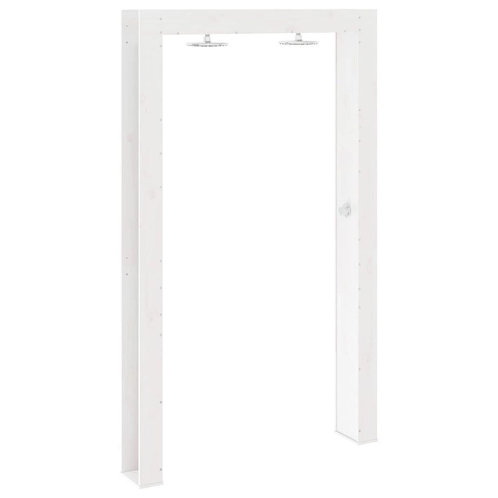 Outdoor-Dusche 226 cm Massivholz Kiefer und Edelstahl Weiß