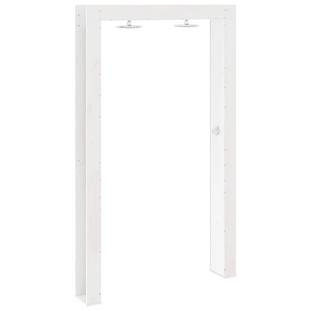 Outdoor-Dusche 226 cm Massivholz Kiefer und Edelstahl Weiß