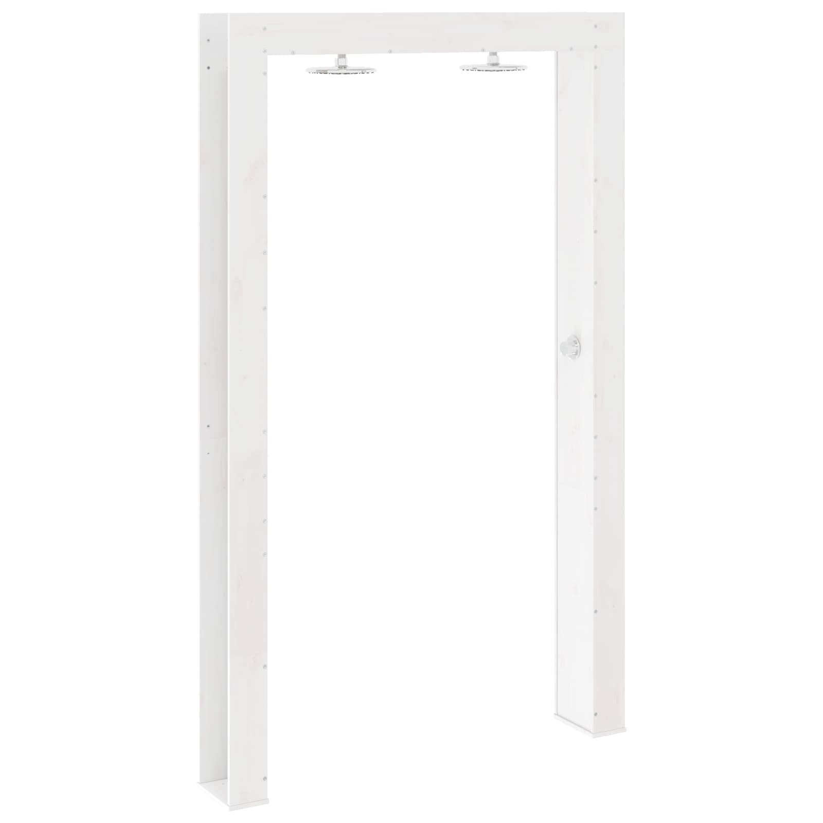 Outdoor-Dusche 226 cm Massivholz Kiefer und Edelstahl Weiß