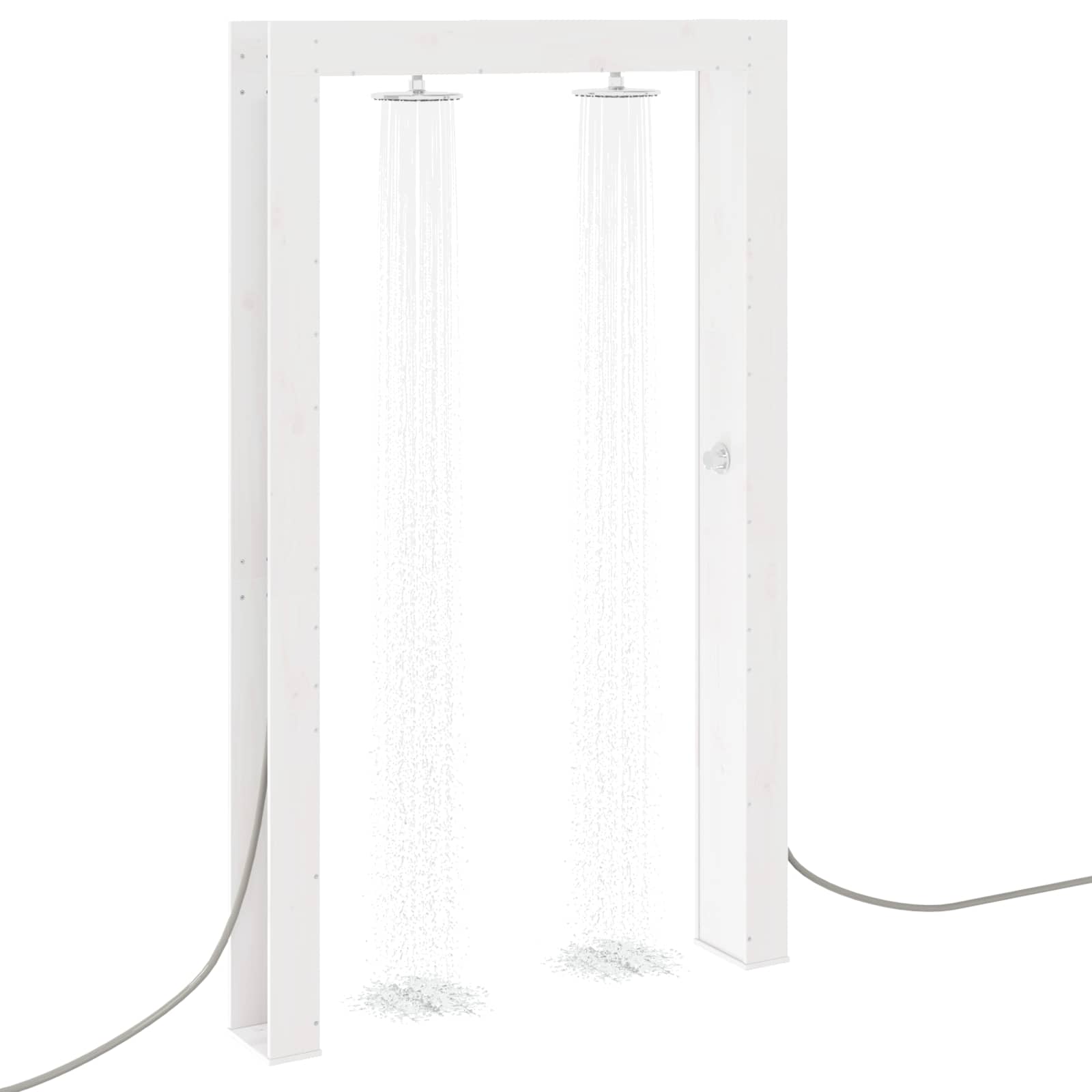Outdoor-Dusche 226 cm Massivholz Kiefer und Edelstahl Weiß