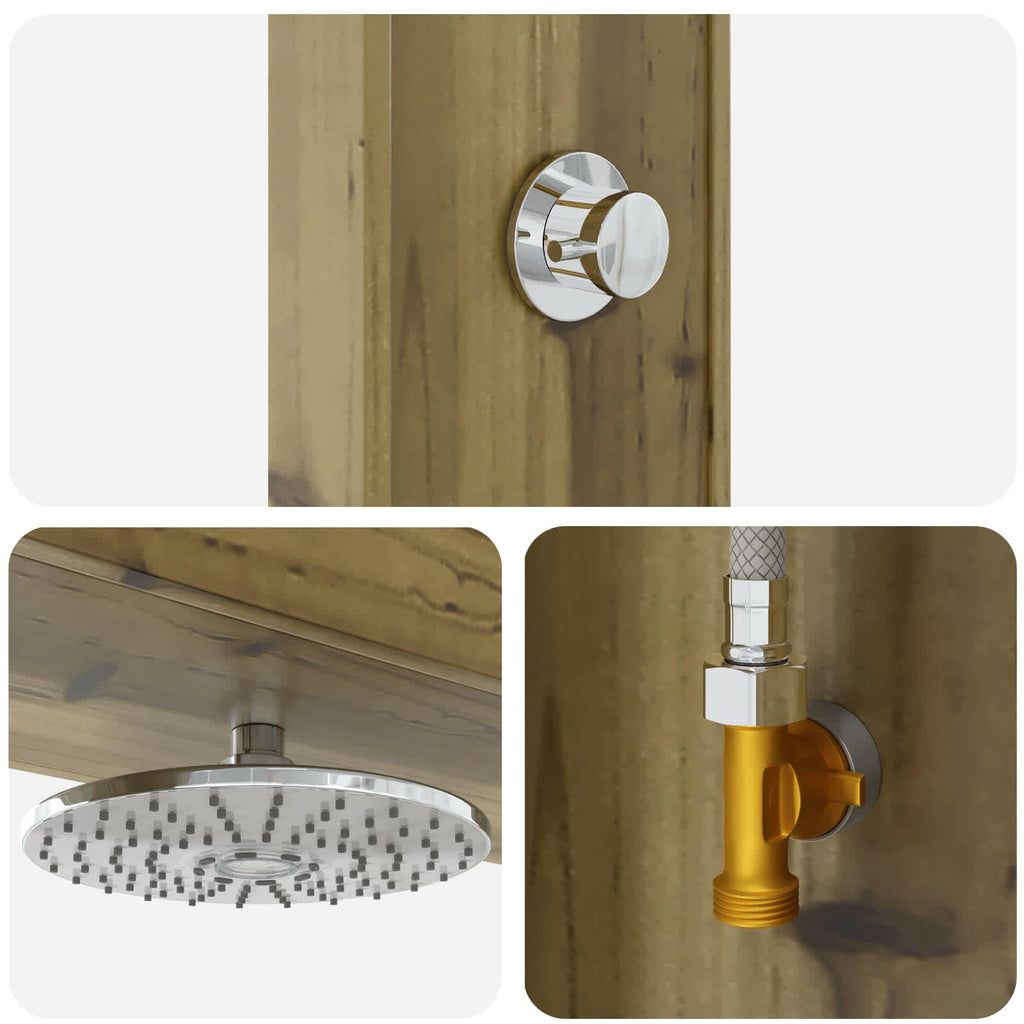 Outdoor-Dusche 226 cm Imprägniertes Kiefernholz und Edelstahl