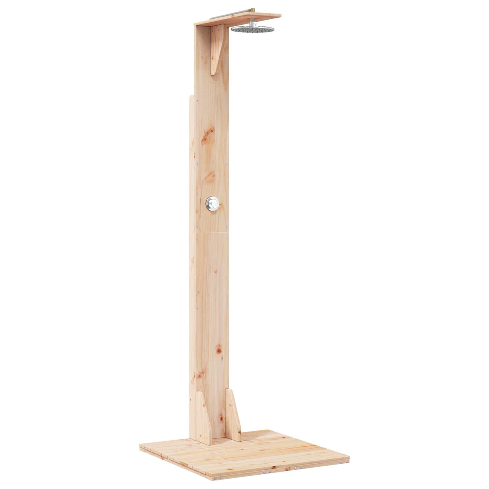Outdoor-Dusche 214,5 cm Massivholz Kiefer und Edelstahl Natur