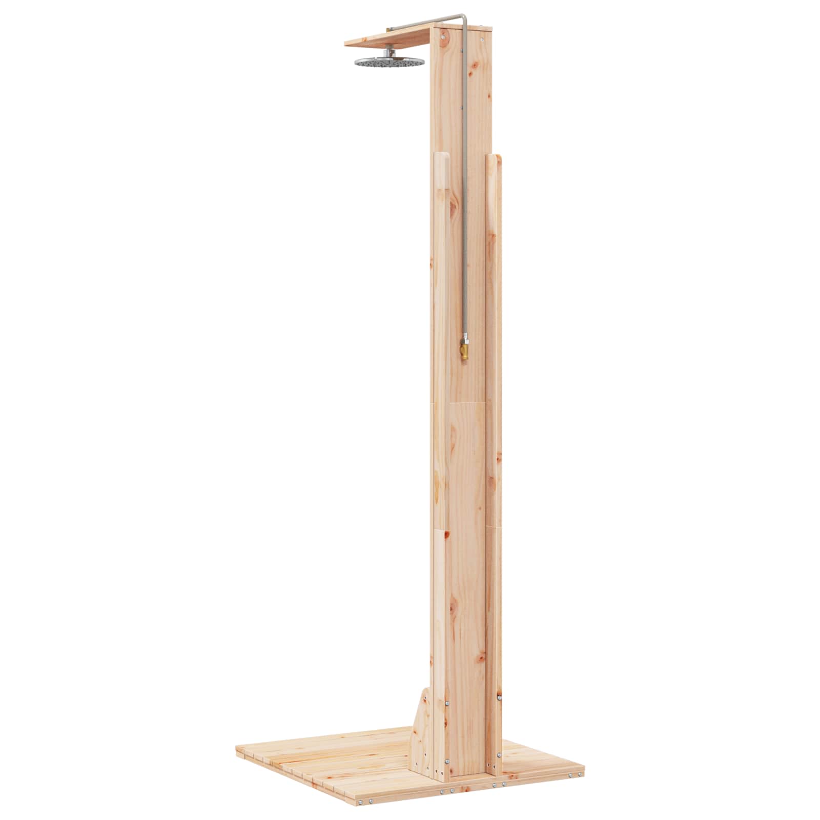 Outdoor-Dusche 214,5 cm Massivholz Kiefer und Edelstahl Natur