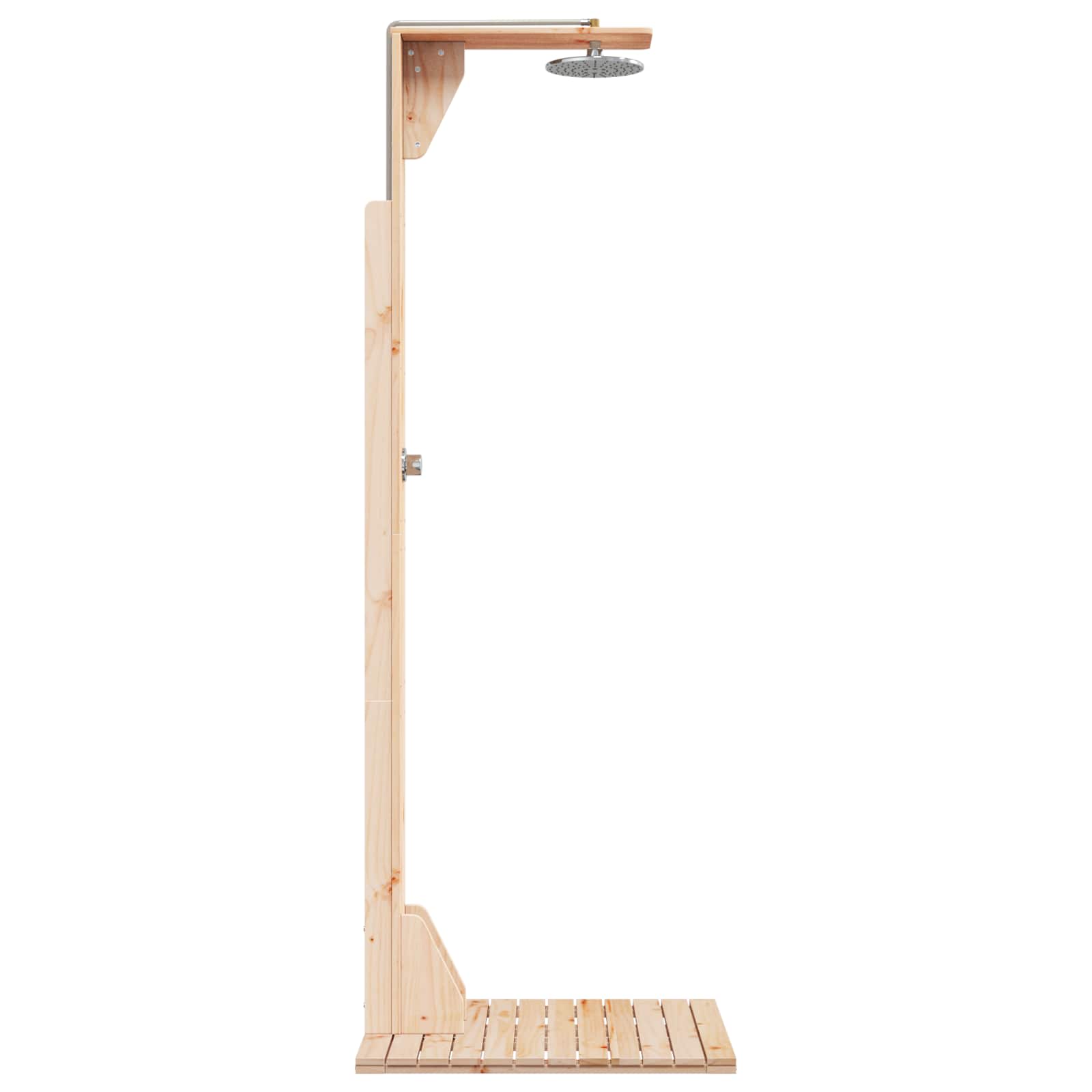 Outdoor-Dusche 214,5 cm Massivholz Kiefer und Edelstahl Natur