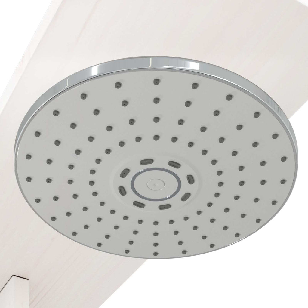 Outdoor-Dusche 214,5 cm Massivholz Kiefer und Edelstahl Weiß