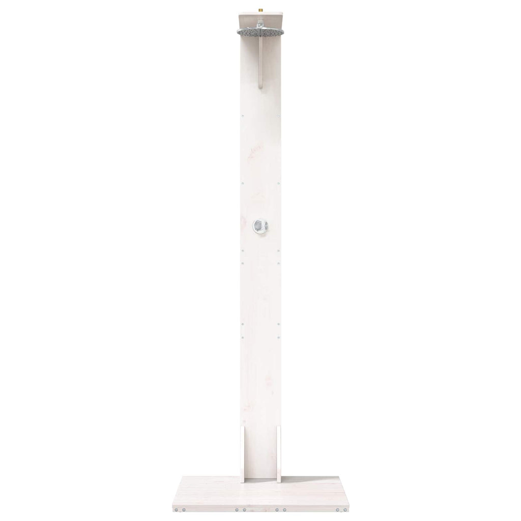 Gartendusche 214,5 cm Massivholz Kiefer und Edelstahl Weiß