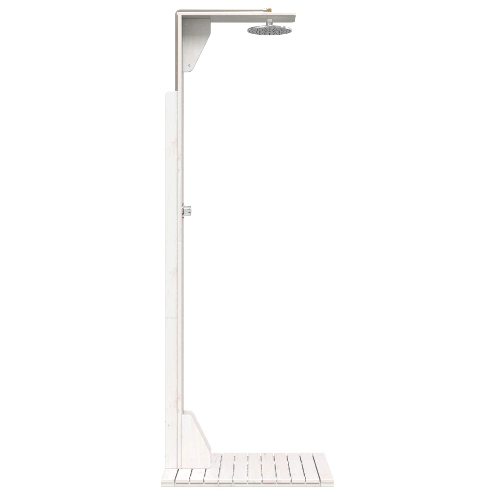 Outdoor-Dusche 214,5 cm Massivholz Kiefer und Edelstahl Weiß