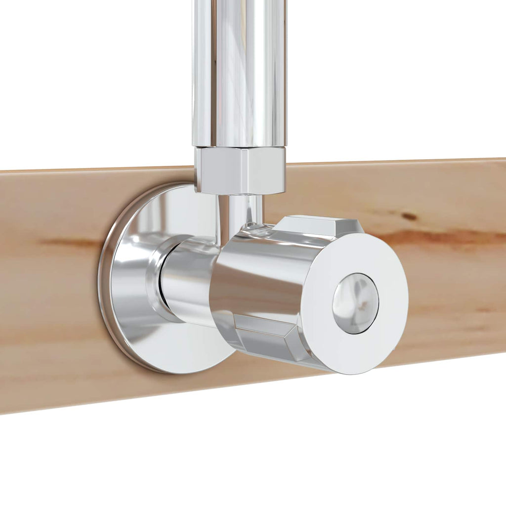 Outdoor-Dusche 225 cm Massivholz Kiefer und Edelstahl Natur