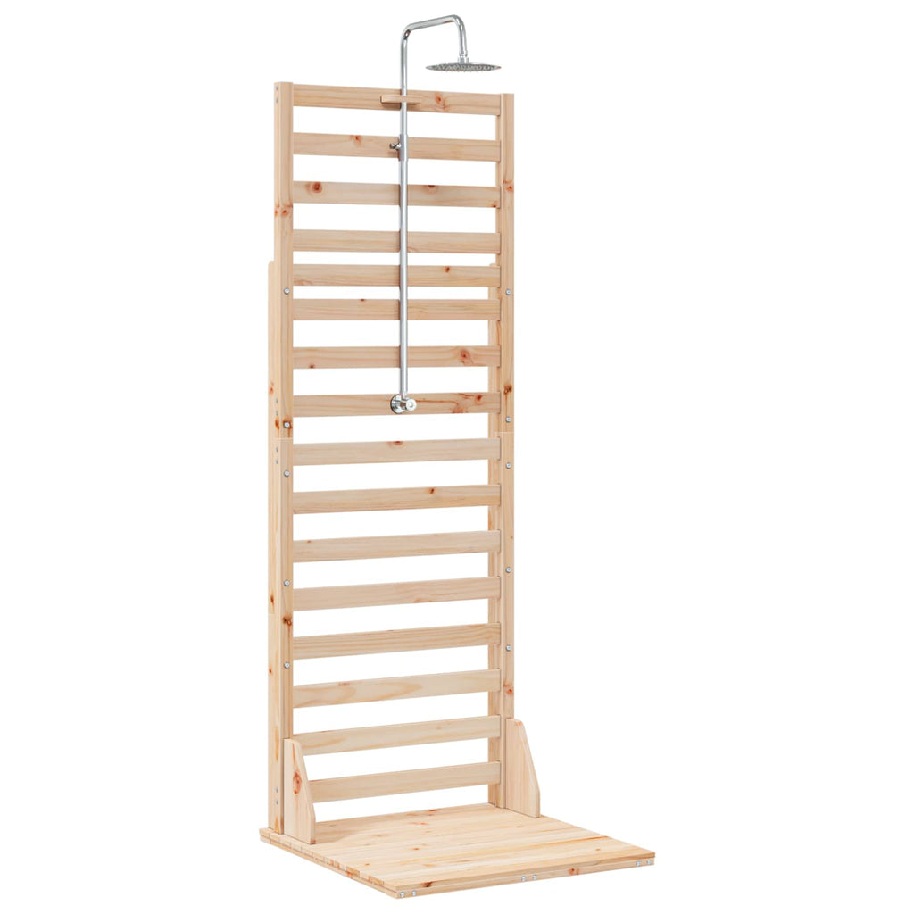Outdoor-Dusche 225 cm Massivholz Kiefer und Edelstahl Natur