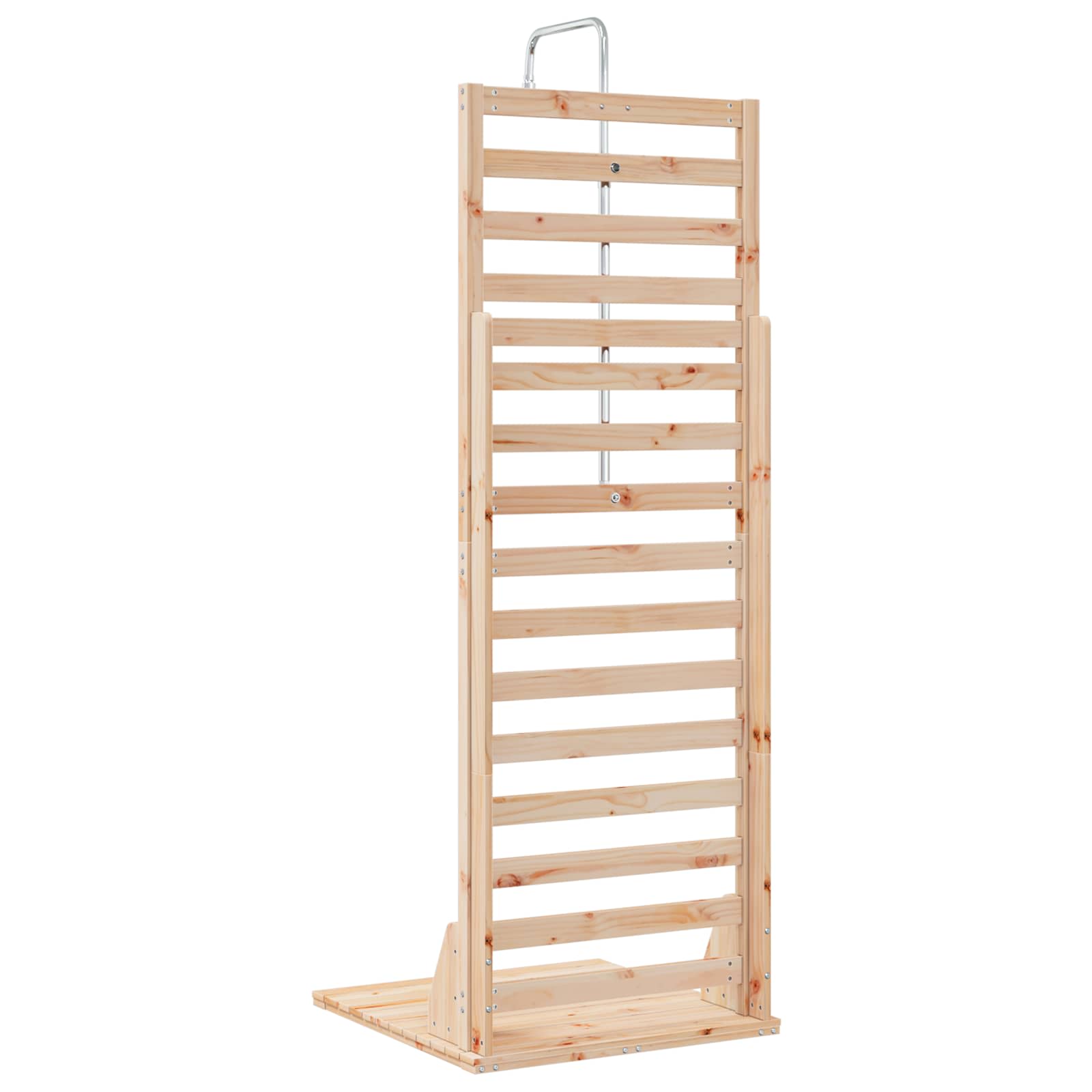 Outdoor-Dusche 225 cm Massivholz Kiefer und Edelstahl Natur
