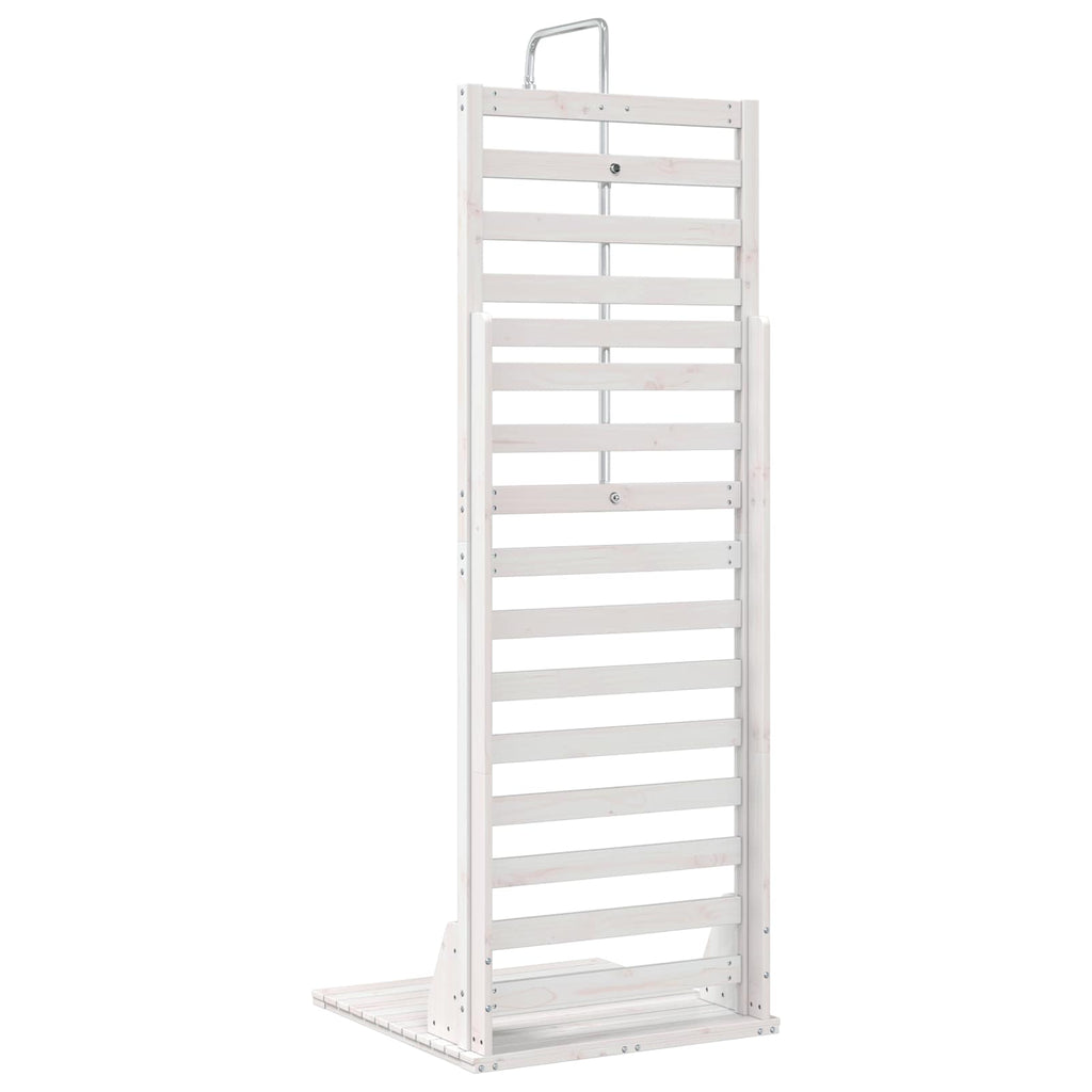 Outdoor-Dusche 225 cm Massivholz Kiefer und Edelstahl Weiß