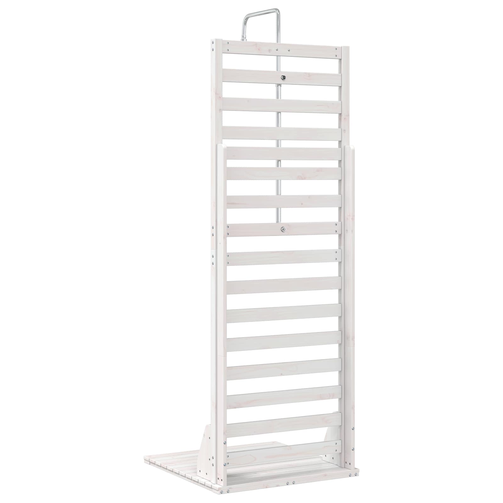 Outdoor-Dusche 225 cm Massivholz Kiefer und Edelstahl Weiß