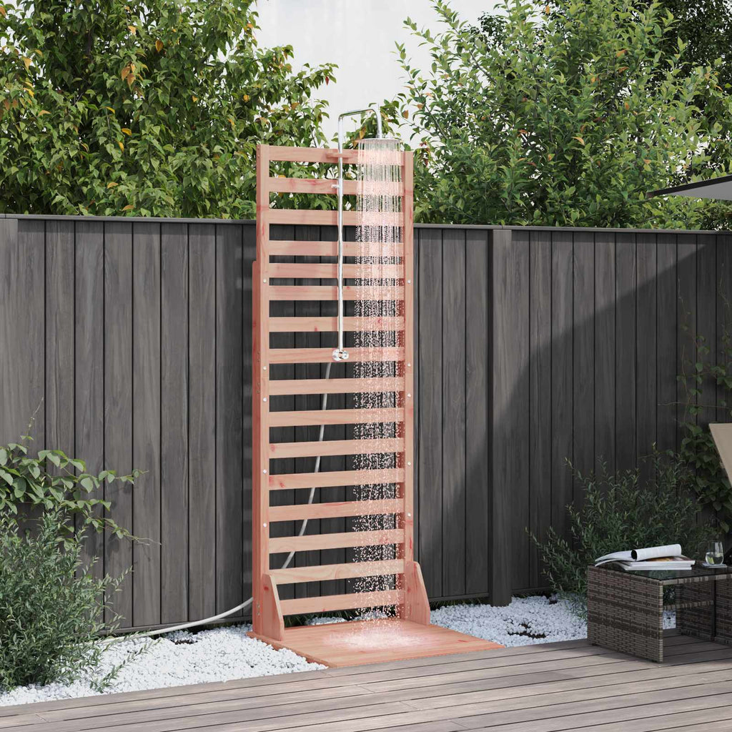 Outdoor-Dusche 225 cm Massives Douglasholz und Edelstahl Natur