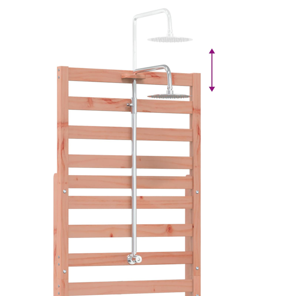 Outdoor-Dusche 225 cm Massives Douglasholz und Edelstahl Natur