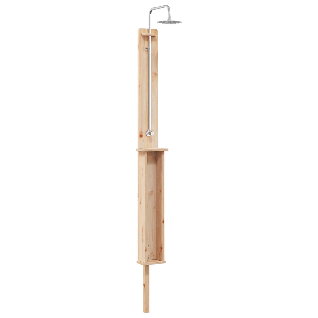 Outdoor-Dusche 246 cm Massivholz Kiefer und Edelstahl Natur