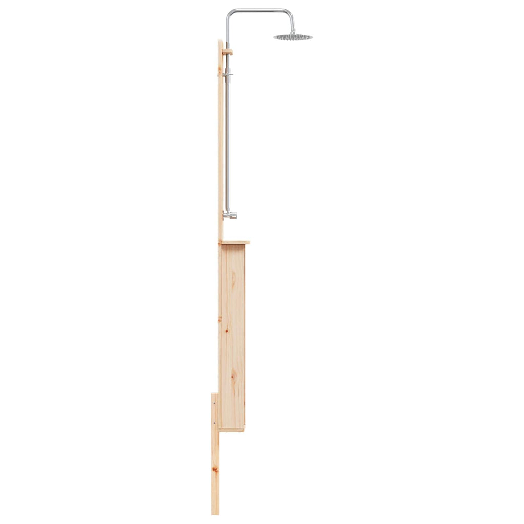 Outdoor-Dusche 246 cm Massivholz Kiefer und Edelstahl Natur