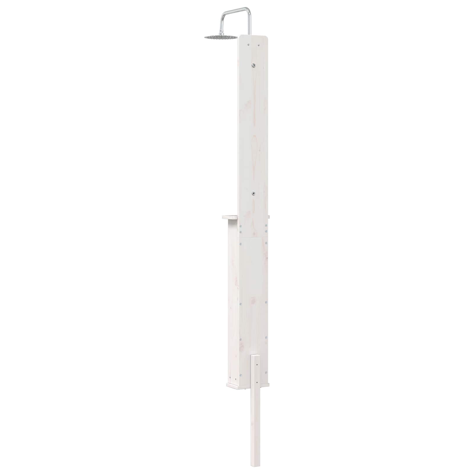 Outdoor-Dusche 246 cm Massivholz Kiefer und Edelstahl Weiß