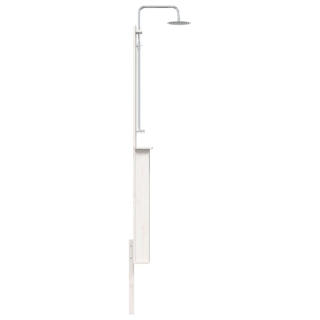 Outdoor-Dusche 246 cm Massivholz Kiefer und Edelstahl Weiß