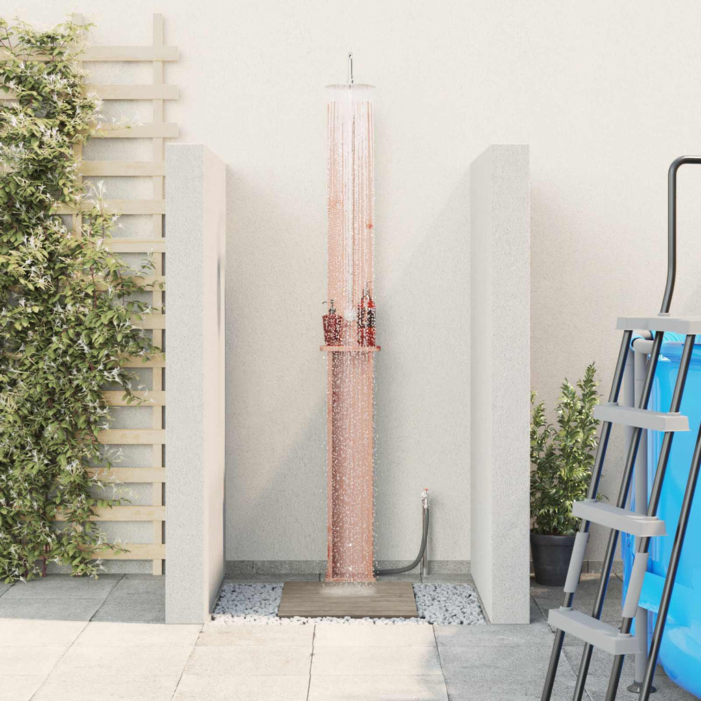 Outdoor-Dusche 246 cm Massives Douglasholz und Edelstahl Natur