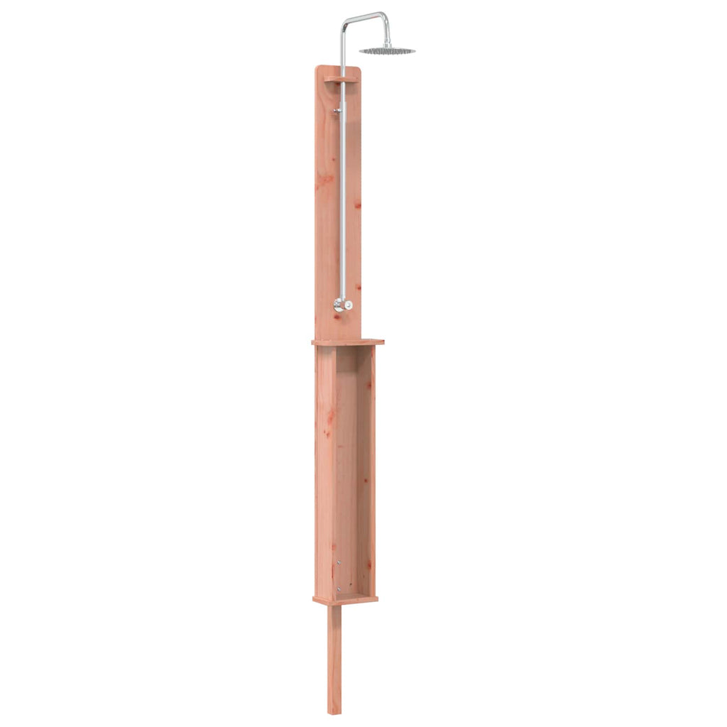 Outdoor-Dusche 246 cm Massives Douglasholz und Edelstahl Natur