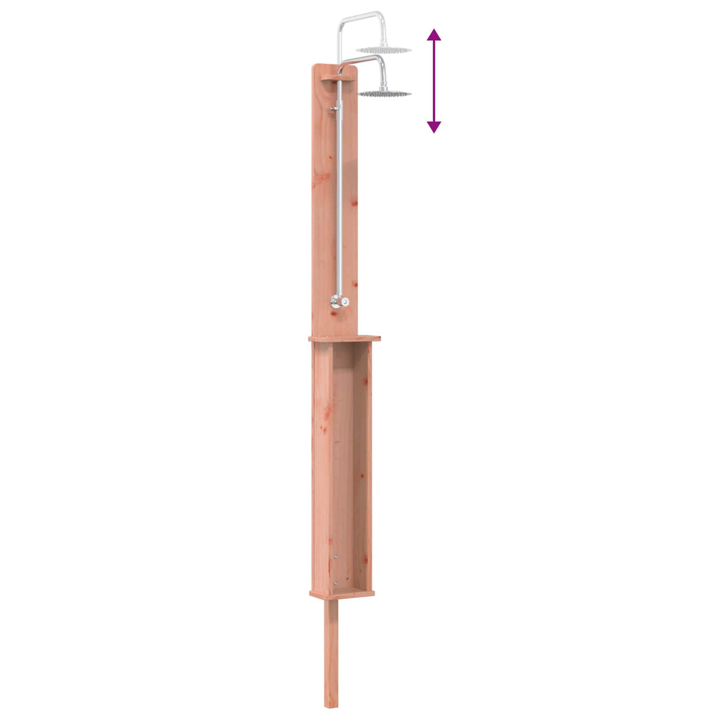 Outdoor-Dusche 246 cm Massives Douglasholz und Edelstahl Natur