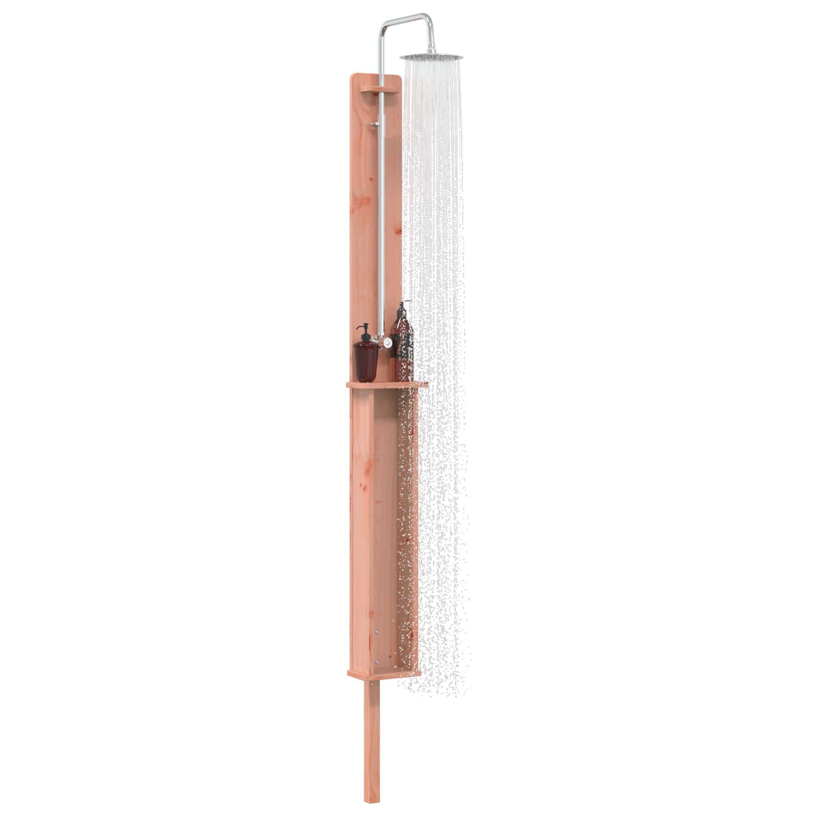 Outdoor-Dusche 246 cm Massives Douglasholz und Edelstahl Natur