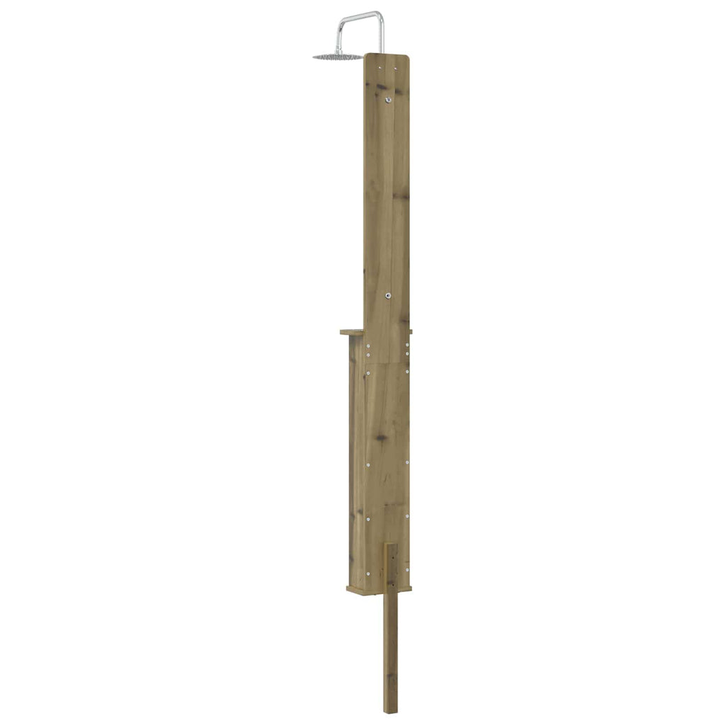 Outdoor-Dusche 246 cm Imprägniertes Kiefernholz und Edelstahl