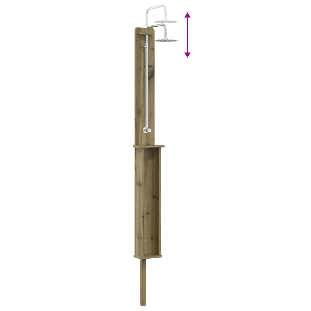 Outdoor-Dusche 246 cm Imprägniertes Kiefernholz und Edelstahl
