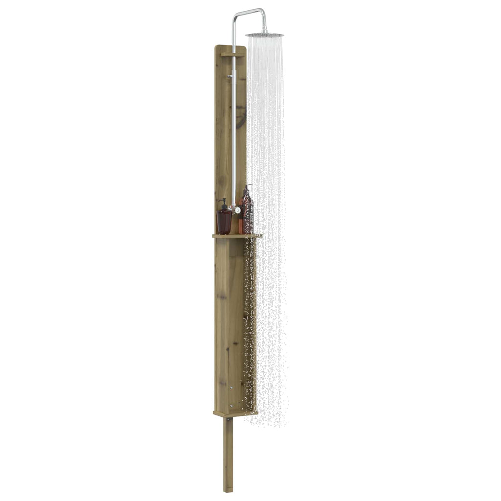 Outdoor-Dusche 246 cm Imprägniertes Kiefernholz und Edelstahl