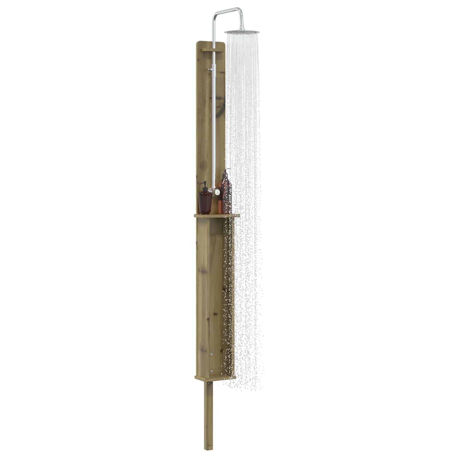 Outdoor-Dusche 246 cm Imprägniertes Kiefernholz und Edelstahl