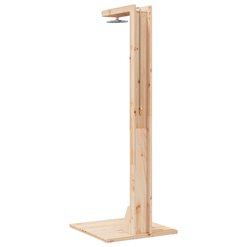Outdoor-Dusche 210 cm Massivholz Kiefer und Edelstahl Natur