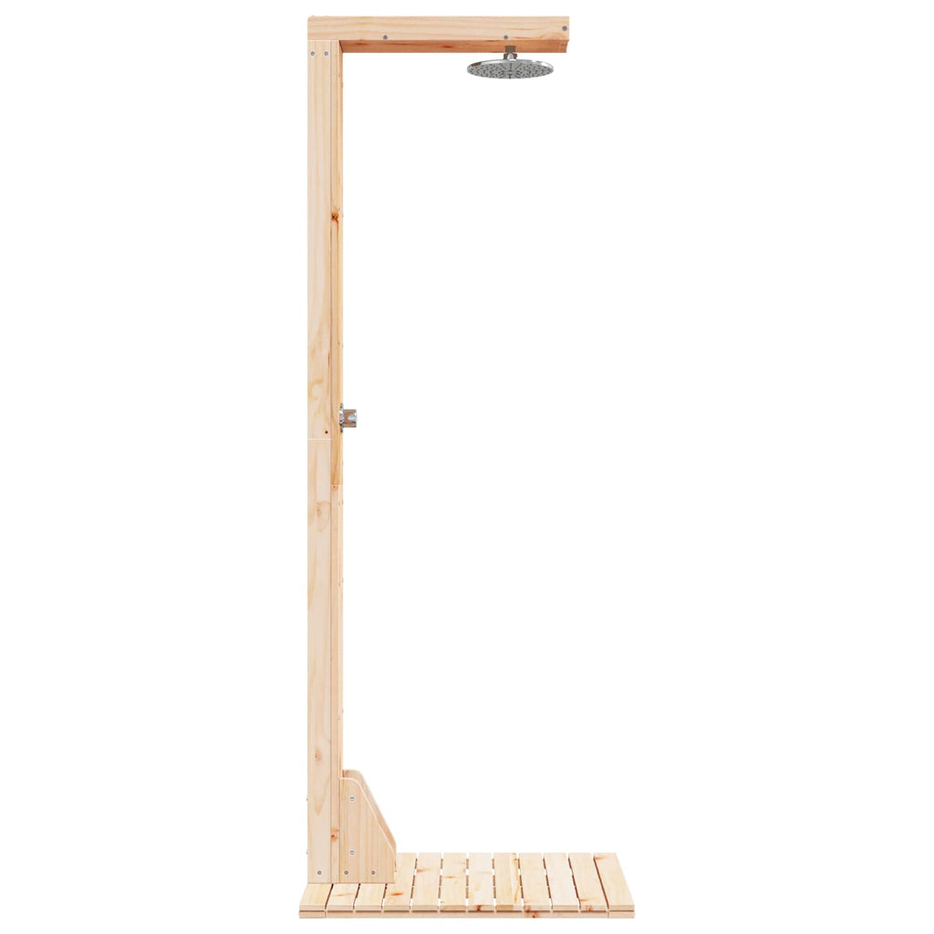 Outdoor-Dusche 210 cm Massivholz Kiefer und Edelstahl Natur