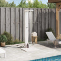 Outdoor-Dusche 210 cm Massivholz Kiefer und Edelstahl Weiß