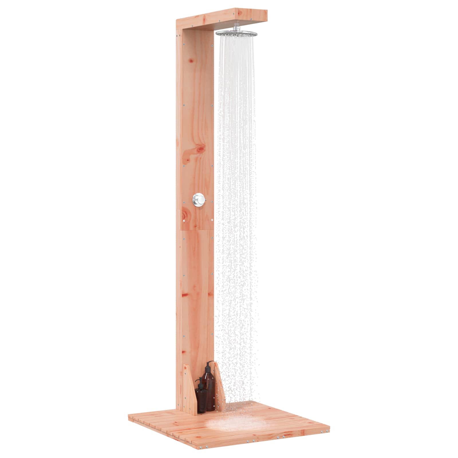 Outdoor-Dusche 210 cm Massives Douglasholz und Edelstahl Natur