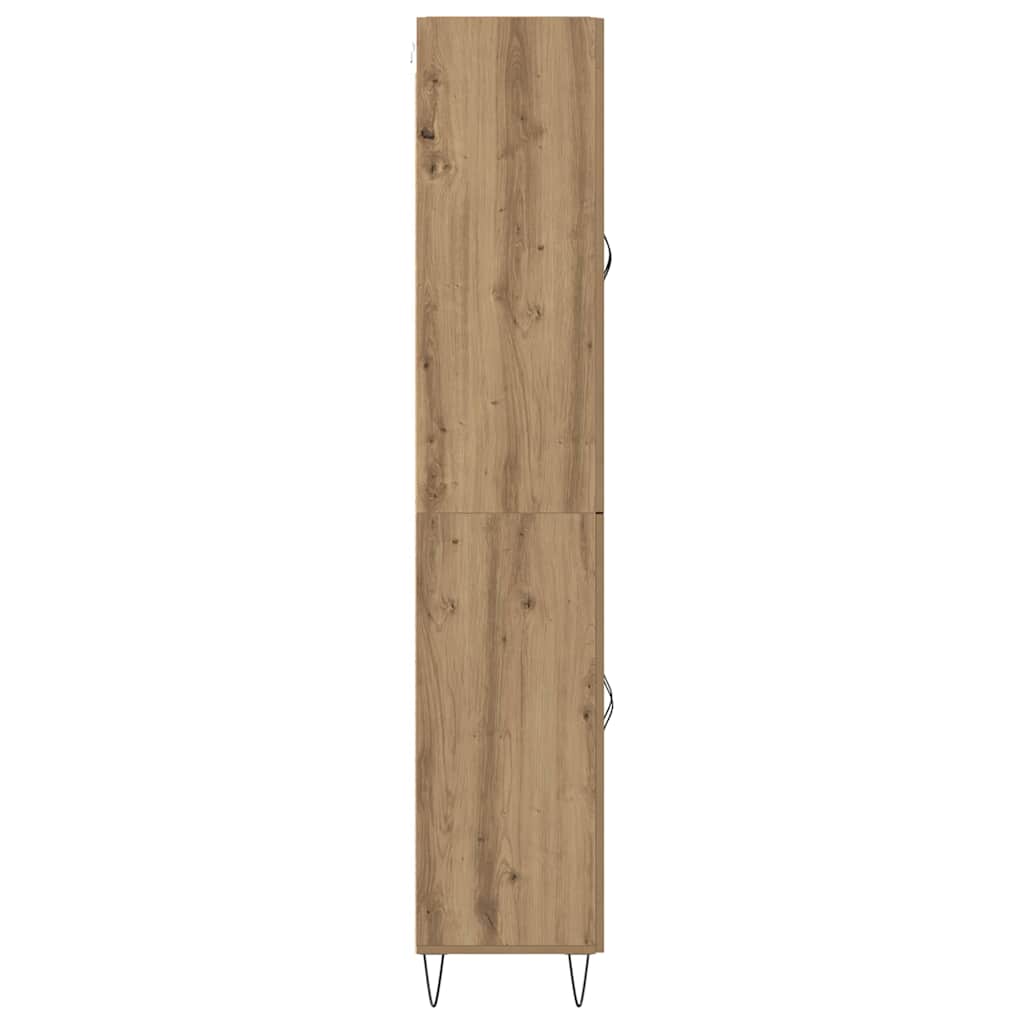 Highboard 2 pcs Artisan-Eiche Ingenieurholz und Glas