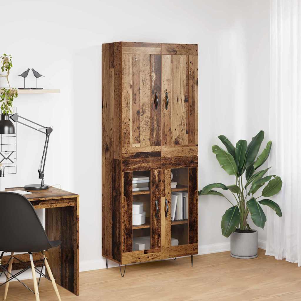 Highboard Altholz 69,5 x 34 x 180 cm Holzwerkstoff