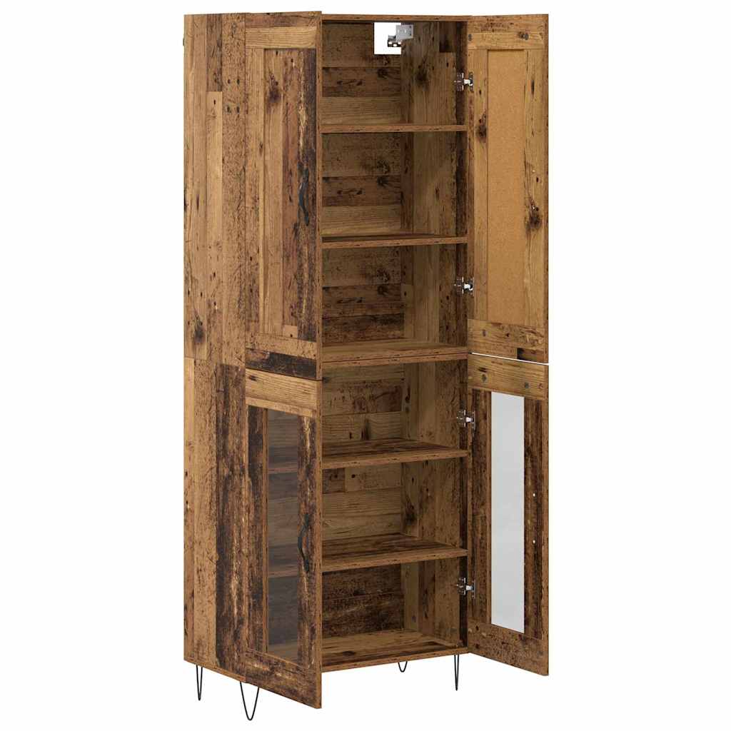 Highboard Altholz 69,5 x 34 x 180 cm Holzwerkstoff