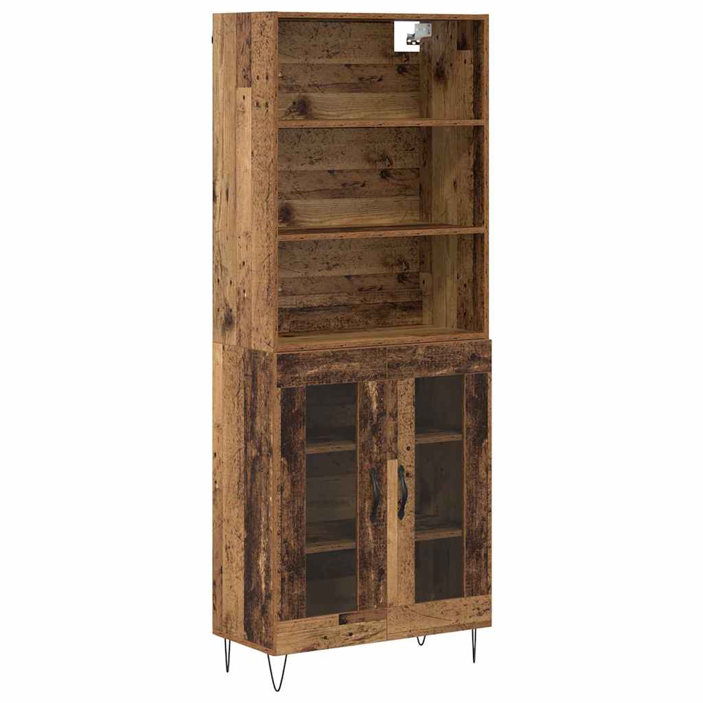 Highboard 2 pcs Altholz Holzwerkstoff