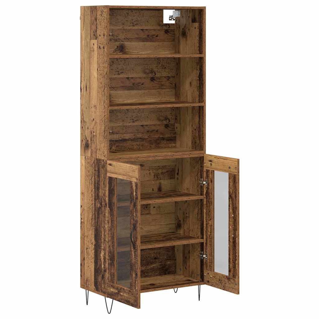 Highboard 2 pcs Altholz Holzwerkstoff