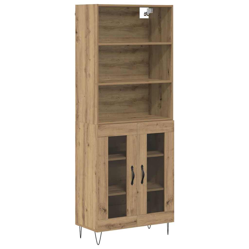 Highboard 2 pcs Artisan-Eiche Holzwerkstoff