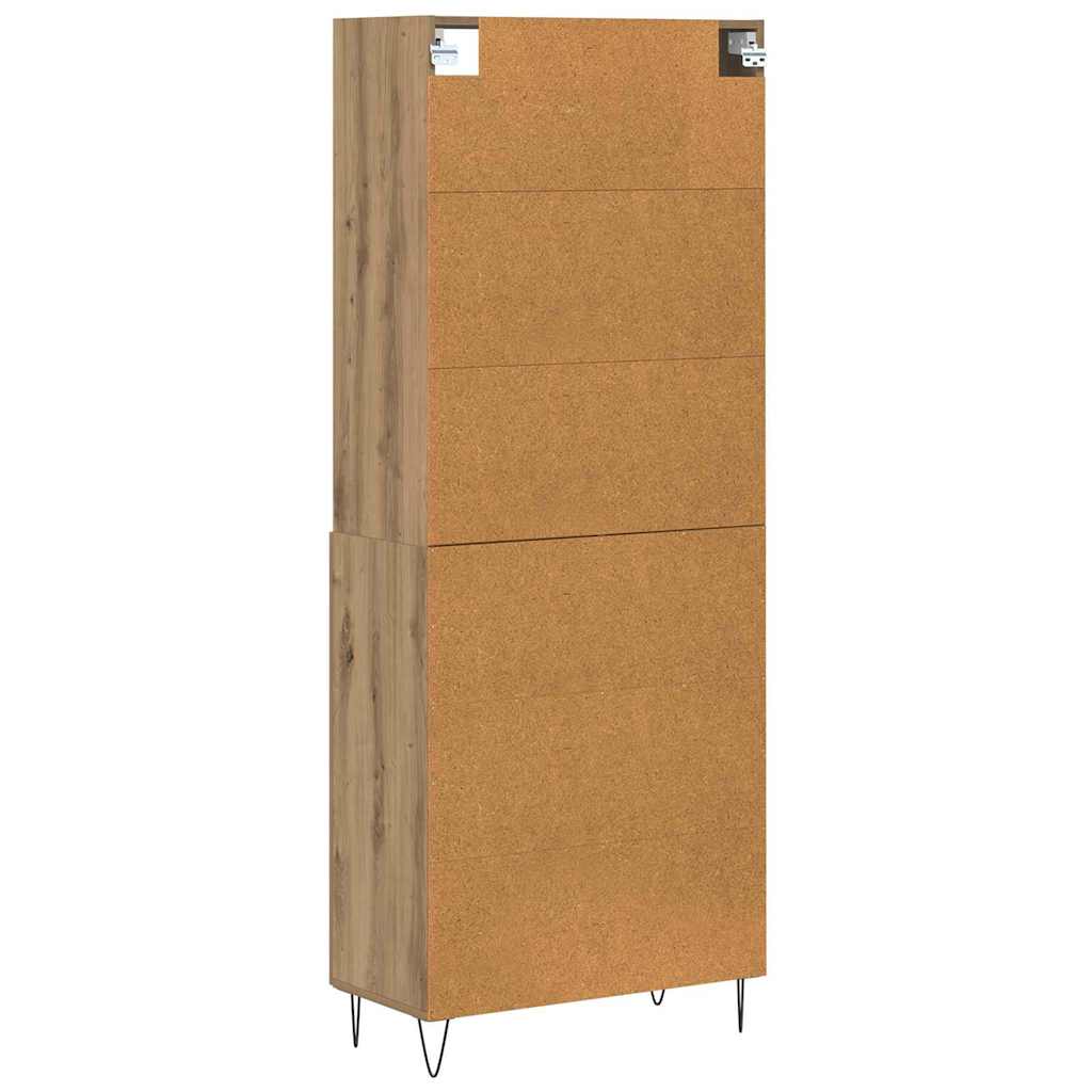 Highboard 2 pcs Artisan-Eiche Holzwerkstoff