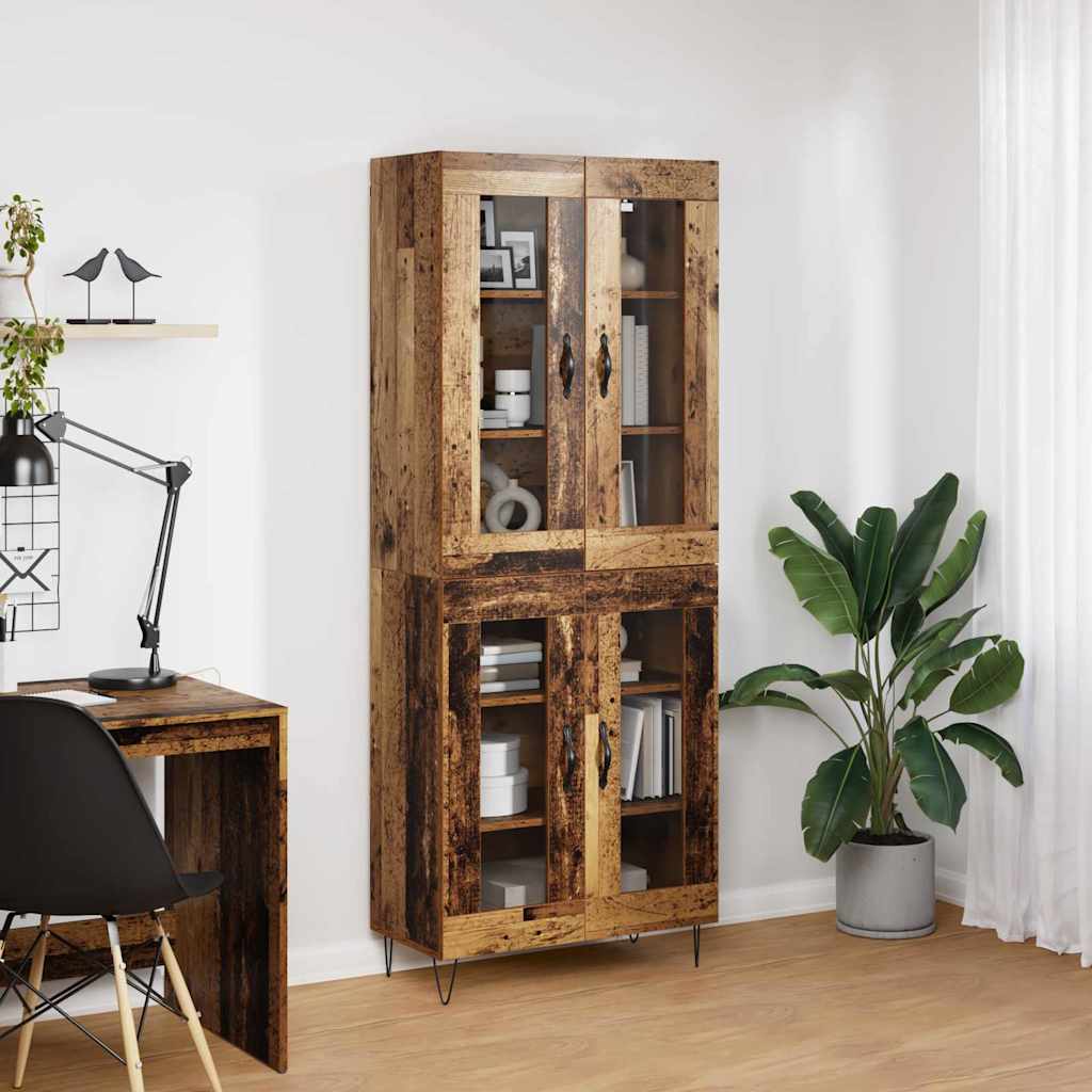 Highboard Altholz 69,5 x 34 x 180 cm Holzwerkstoff