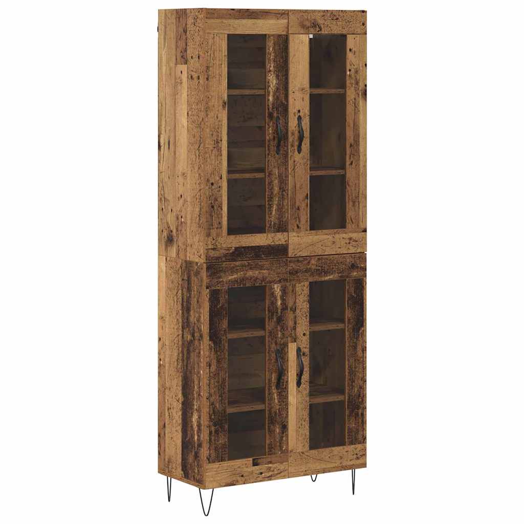 Highboard Altholz 69,5 x 34 x 180 cm Holzwerkstoff