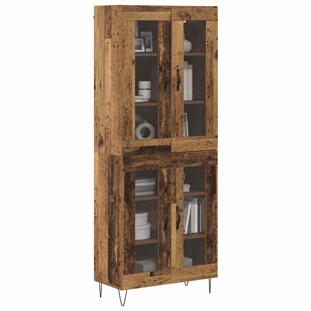 Highboard Altholz 69,5 x 34 x 180 cm Holzwerkstoff