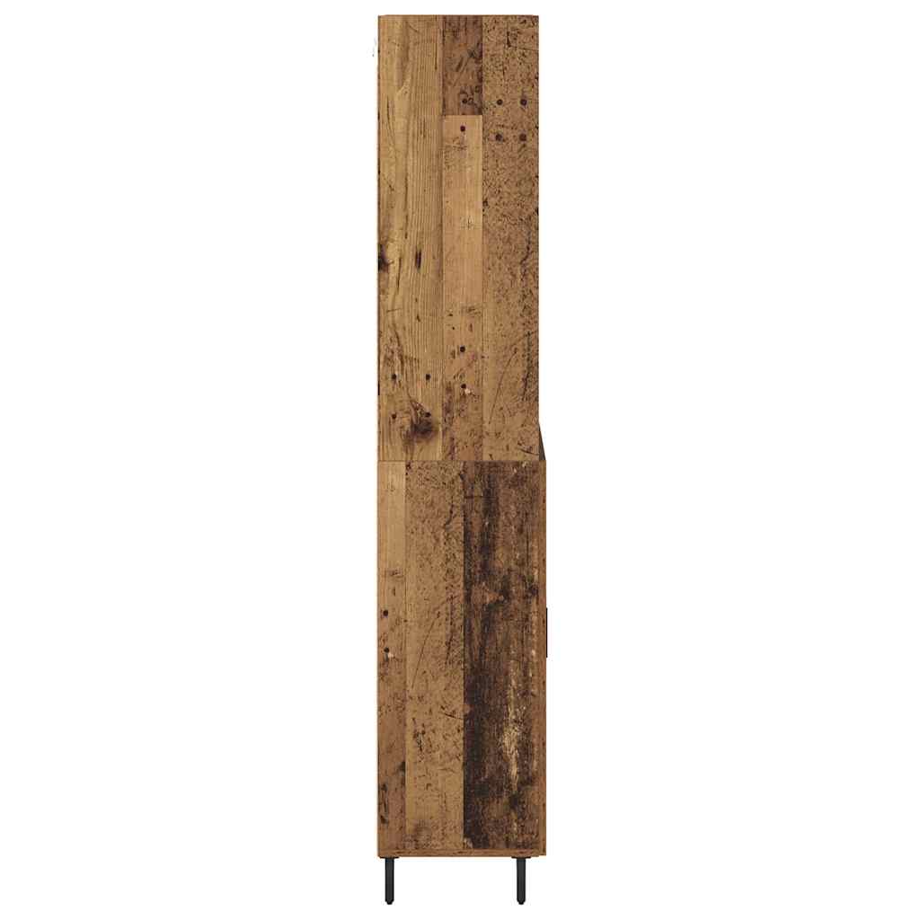 Highboard Altholz 69,5 x 34 x 180 cm Engineered Wood und Glas