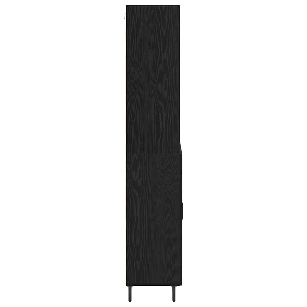 Highboard Schwarz Eichen-Optik 69,5 x 34 x 180 cm