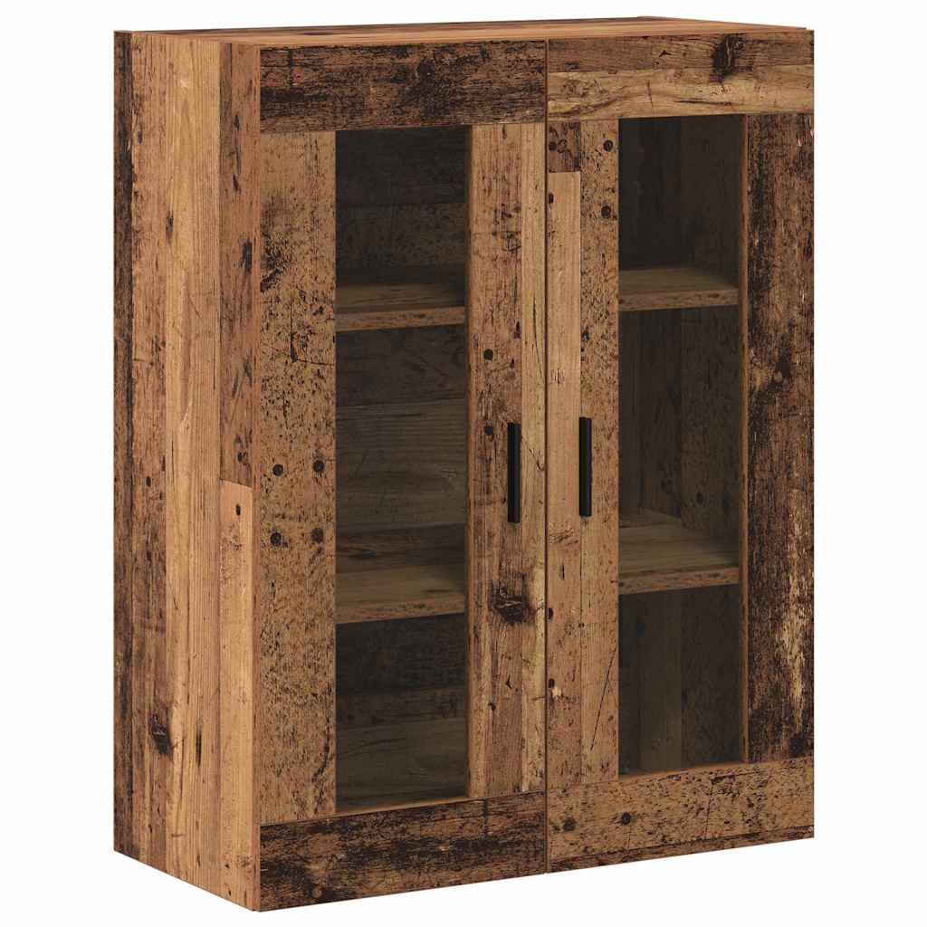 Highboard 2 pcs Altholz Engineered Wood und Glas