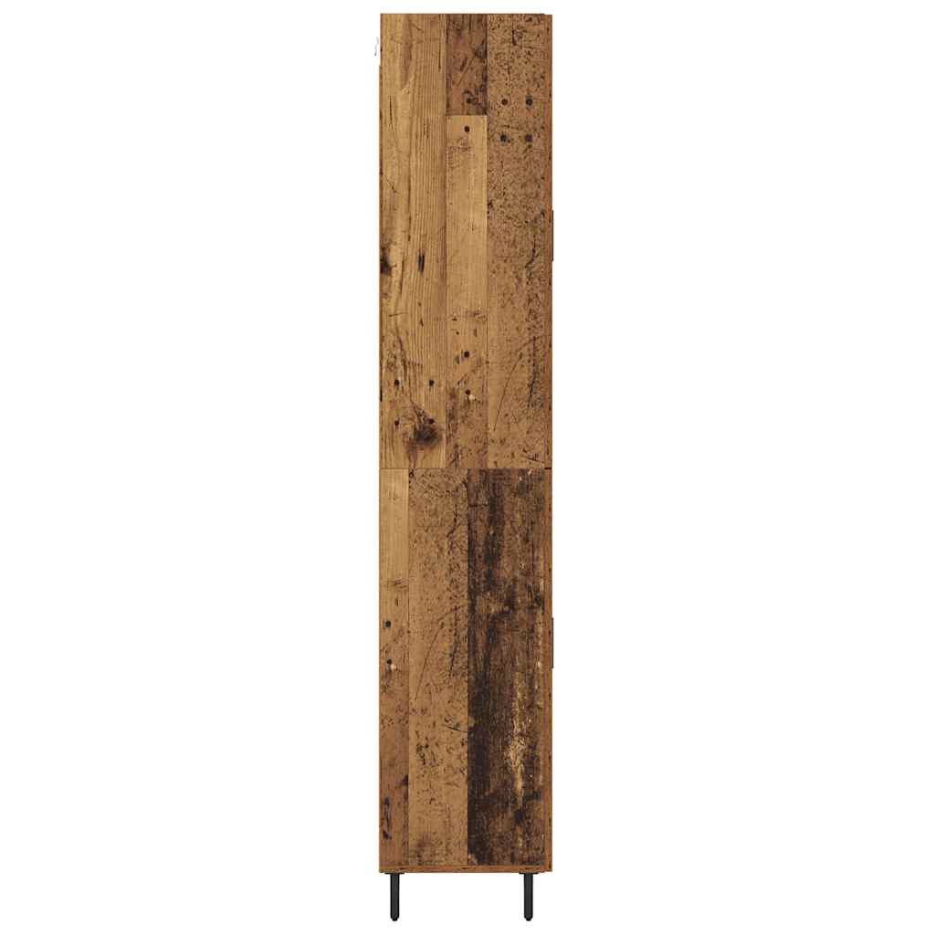 Highboard 2 pcs Altholz Engineered Wood und Glas